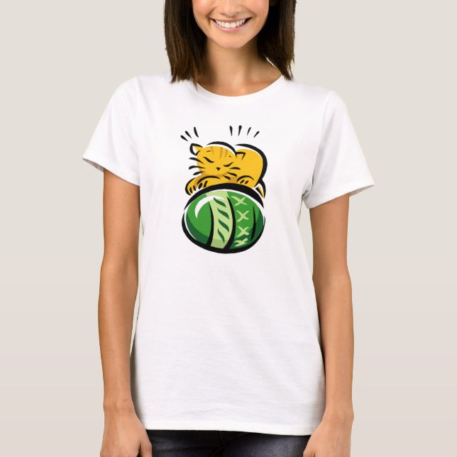 Sleeping Cat with Easter Egg T-shirt (Front)