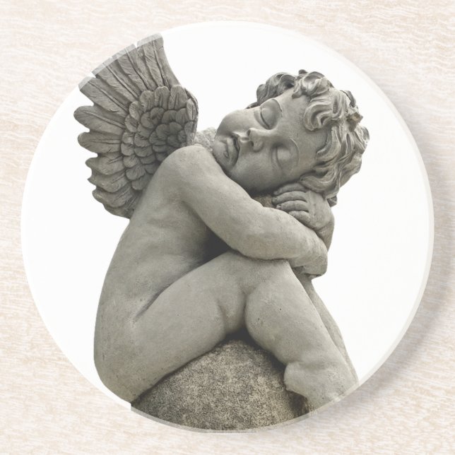Sleeping Cherub Angel Sculpture Coaster (Front)