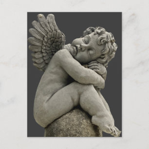 Sleeping Cherub Angel Sculpture Post Card. Postcard