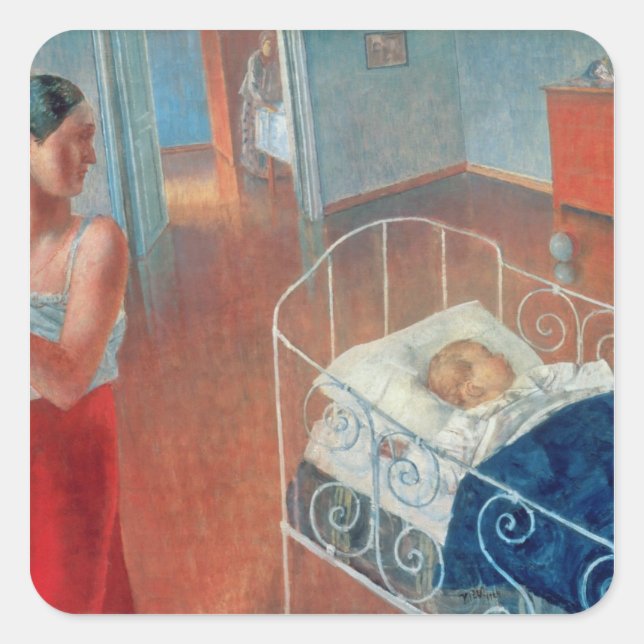 Sleeping Child, 1924 Square Sticker (Front)