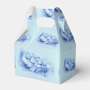 SLEEPING CHILD, BLUE BOY BABY SHOWER FAVOUR BOX