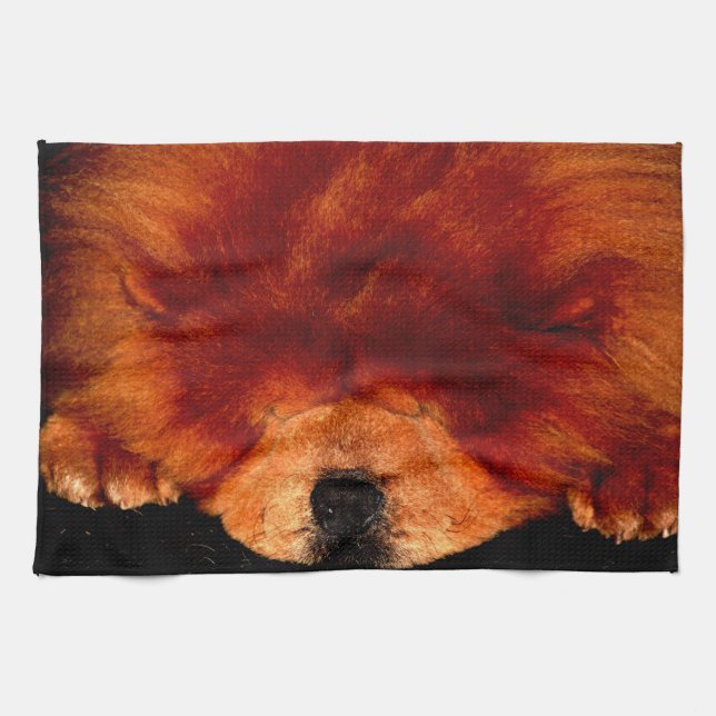 Sleeping Chow Chow ktcna Tea Towel (Horizontal)