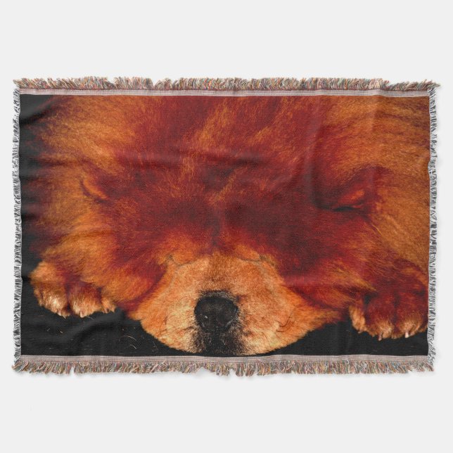 Sleeping Chow Chow tbcna Throw Blanket (Front)