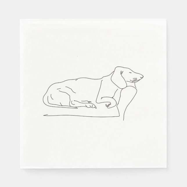 Sleeping Dachshund Dog Napkin (Front)