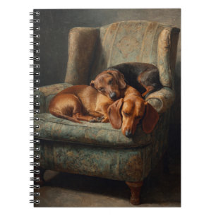 Sleeping Dachshunds Cozy Notebook