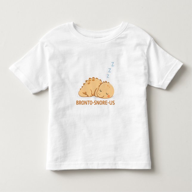 Sleeping Dinosaur – Cosy Dino Café Illustration Toddler T-Shirt (Front)