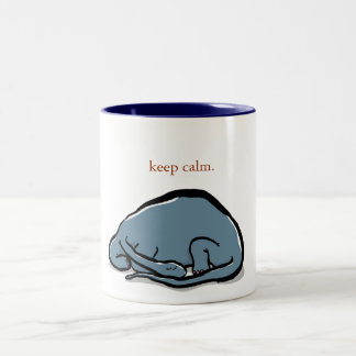 sleeping dinosaur - customisable Two-Tone coffee mug
