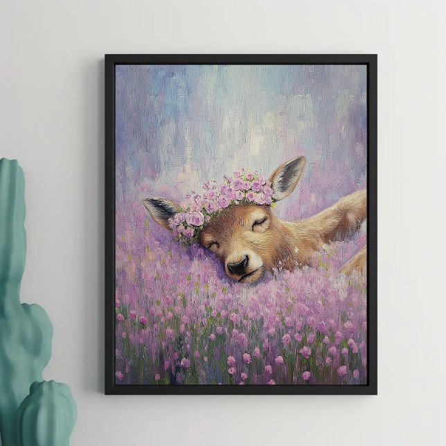 Sleeping Doe in Flowers Field Poster (Creator Uploaded)