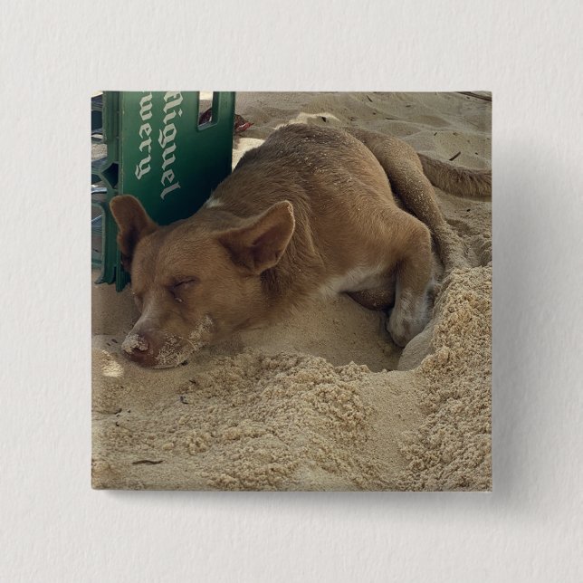 Sleeping dog 15 cm square badge (Front)