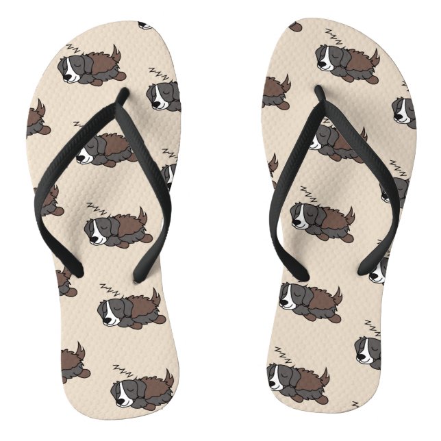 Sleeping Dog Australian Shepherd Animal Lover ZZZ Thongs (Footbed)