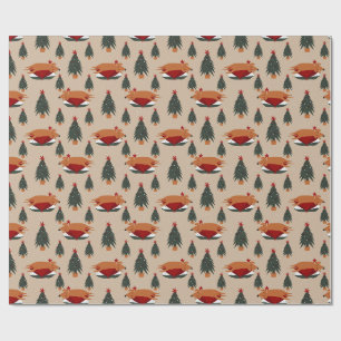 Sleeping Dog Cozy Christmas Pattern Wrapping Paper