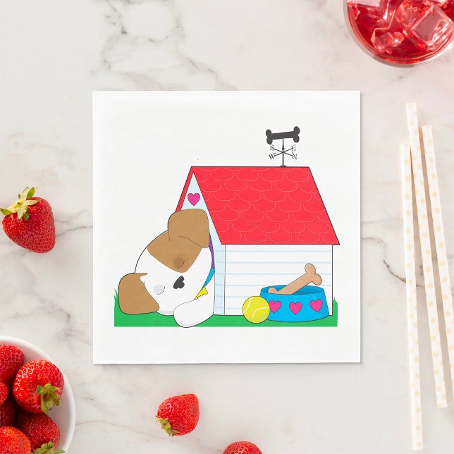 Sleeping Dog In A Dog House Napkin (Creator Uploaded)