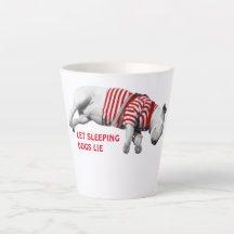 SLEEPING DOG  Latte Mug in 2 Sizes