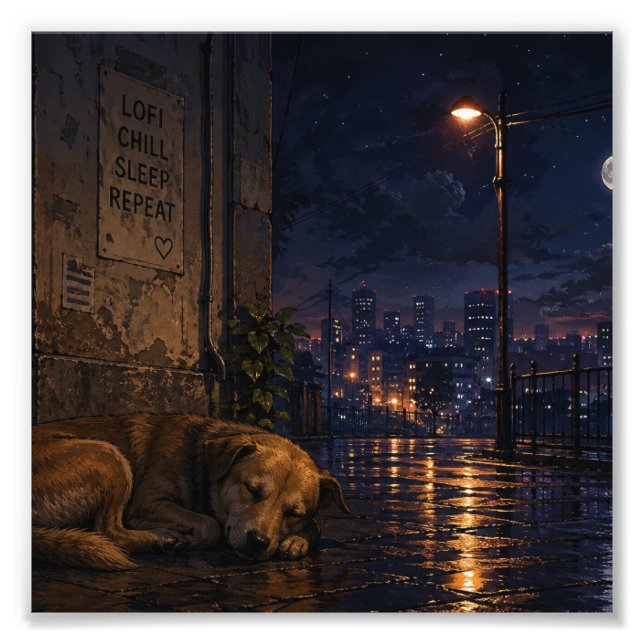 Sleeping dog photo print (Front)