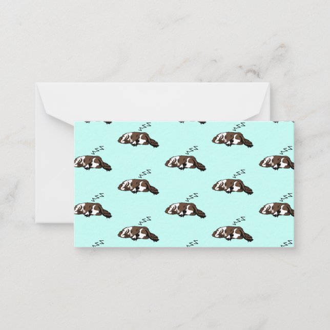 Sleeping Dog ZZZ Cocker Spaniel Pet Owner Animals Card (Front)