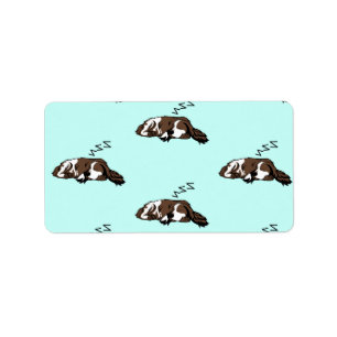 Sleeping Dog ZZZ Cocker Spaniel Pet Owner Animals Label