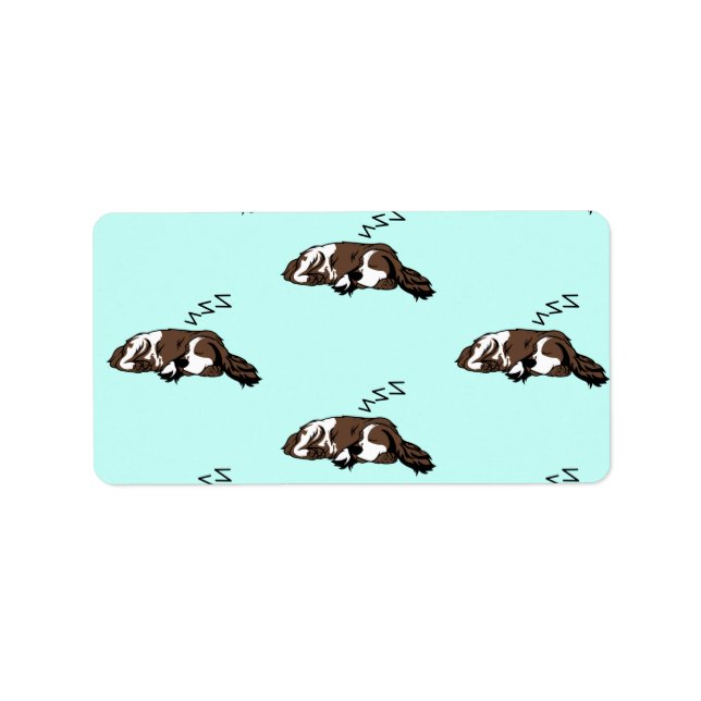 Sleeping Dog ZZZ Cocker Spaniel Pet Owner Animals Label (Front)