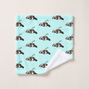 Sleeping Dog ZZZ Cocker Spaniel Pet Owner Animals Wash Cloth