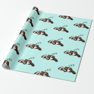Sleeping Dog ZZZ Cocker Spaniel Pet Owner Animals Wrapping Paper