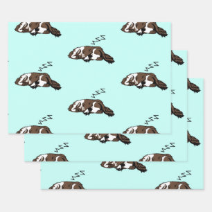 Sleeping Dog ZZZ Cocker Spaniel Pet Owner Animals Wrapping Paper Sheet
