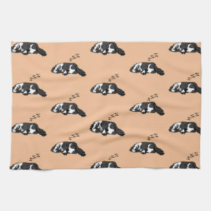 Sleeping Dog ZZZ English Springer Spaniel Pet Tea Towel