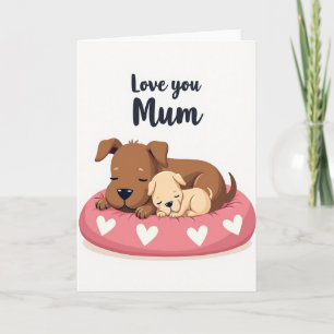 Sleeping Dogs Mothers Day Card