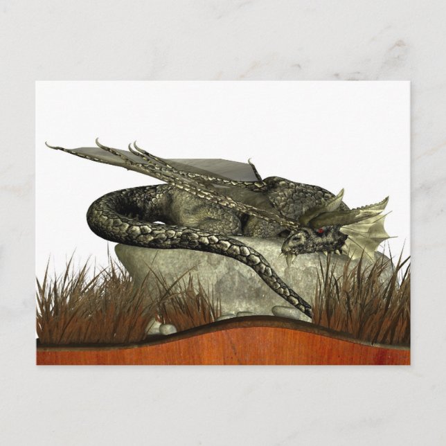 Sleeping Dragon on a Rock Postcard (Front)
