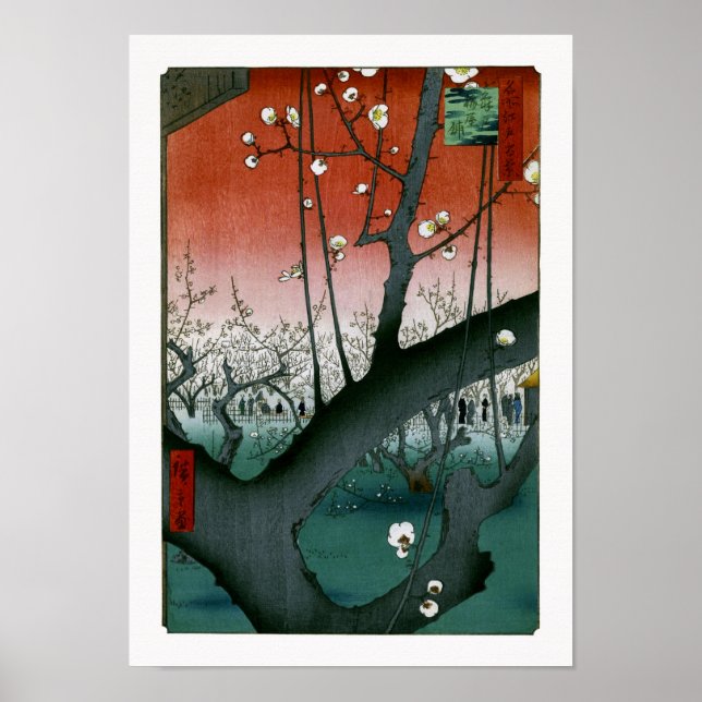 Sleeping Dragon Plum, Kameido Hiroshige Fine Art Poster (Front)