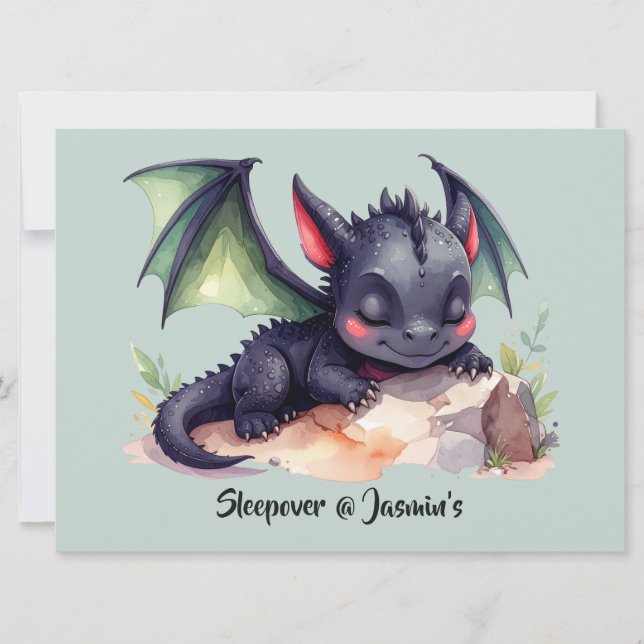 Sleeping Dragon with Green Wings  (Front)