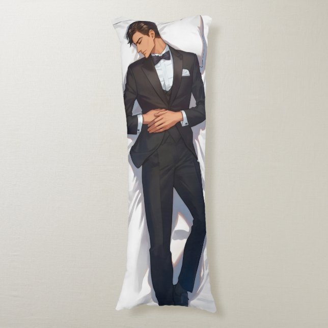 Sleeping Elegant Anime Man Body Cushion (Front Vertical)