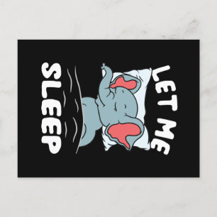 Sleeping Elephant Let me Sleep Postcard