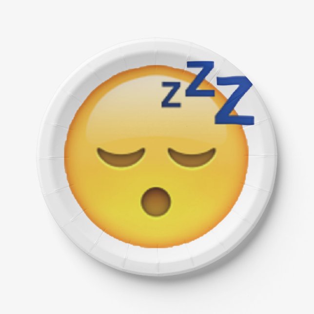 Sleeping - Emoji Paper Plate (Front)