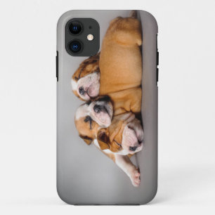 Sleeping English bulldog puppies iPhone 11 Case