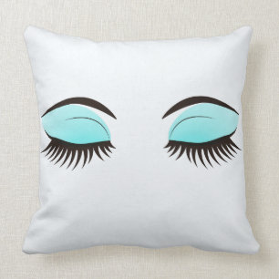 Sleeping Eyes Eyelashes Throw Pillow