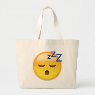 Sleeping Face Emoji Large Tote Bag