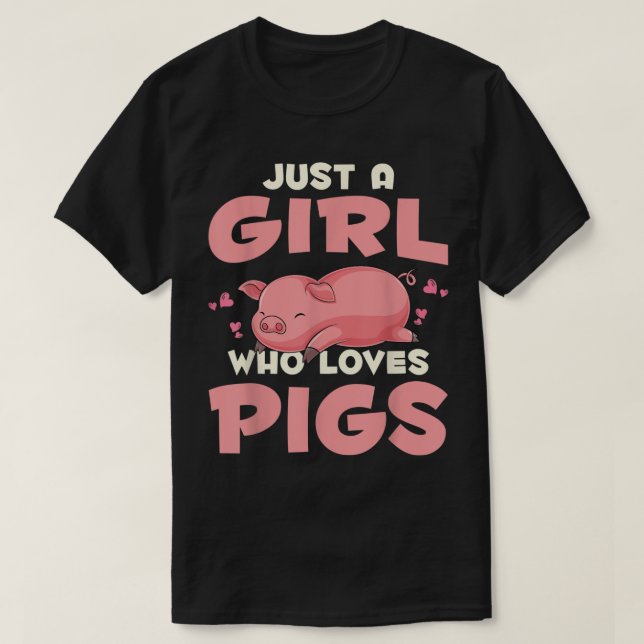 Sleeping Farm Animal Lover Women Just A Girl Who L T-Shirt (Design Front)