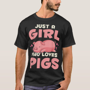 Sleeping Farm Animal Lover Women Just A Girl Who L T-Shirt