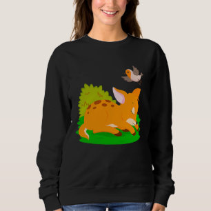 Sleeping Fawn Cute Deer Baby Boys Girls Deer Sweatshirt