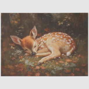 Sleeping Fawn Deer Painting Decoupage Tissue Paper