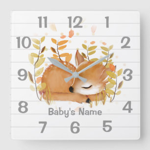 Sleeping Fawn Nursery Wall Clock
