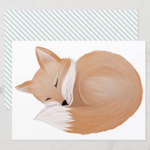 Sleeping fox, cut out invitation