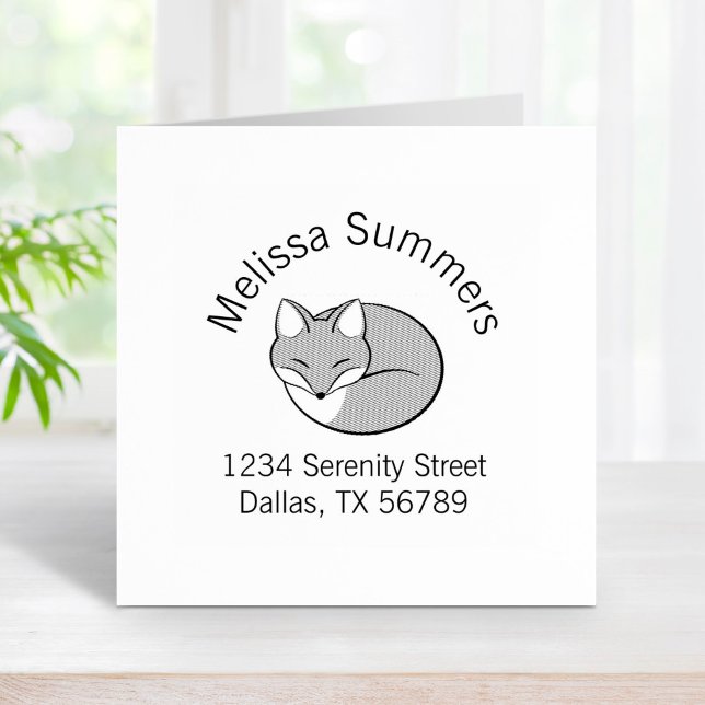 Sleeping Fox, Etched Arch Address Rubber Stamp (Creator Uploaded)