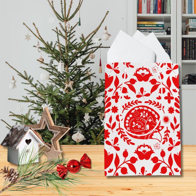 Sleeping Fox Folk Art Gift Bag (Creator Uploaded)