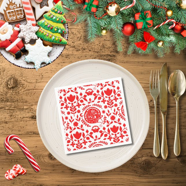 Sleeping Fox Folk Art Napkin (Creator Uploaded)