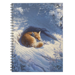 Sleeping Fox in Winter Notebook