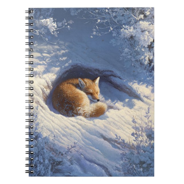 Sleeping Fox in Winter Notebook (Front)
