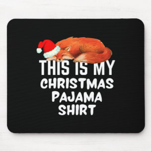 Sleeping Fox On This Is My Christmas Pajama Mouse Pad