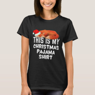 Sleeping Fox On This Is My Christmas Pajama T-Shirt