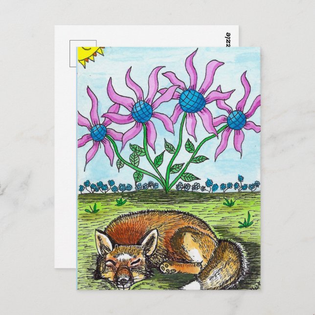 Sleeping Fox Postcard (Front/Back)