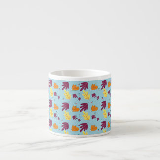 Sleeping Foxes and Autumn Leaves Pattern Espresso Cup